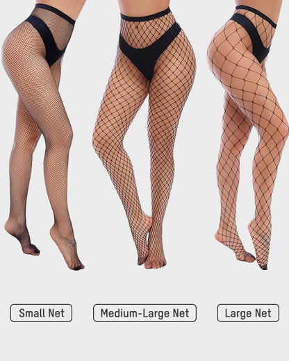 High-Waist Classic Fishnet Pantyhose – 4 Mesh Styles